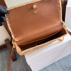 MULTIPOCHETTE BAG 23 IN BROWN RAFFIA