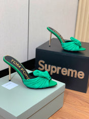 HIGH HEEL MULE 10 CM IN TEAL GREEN SUEDE