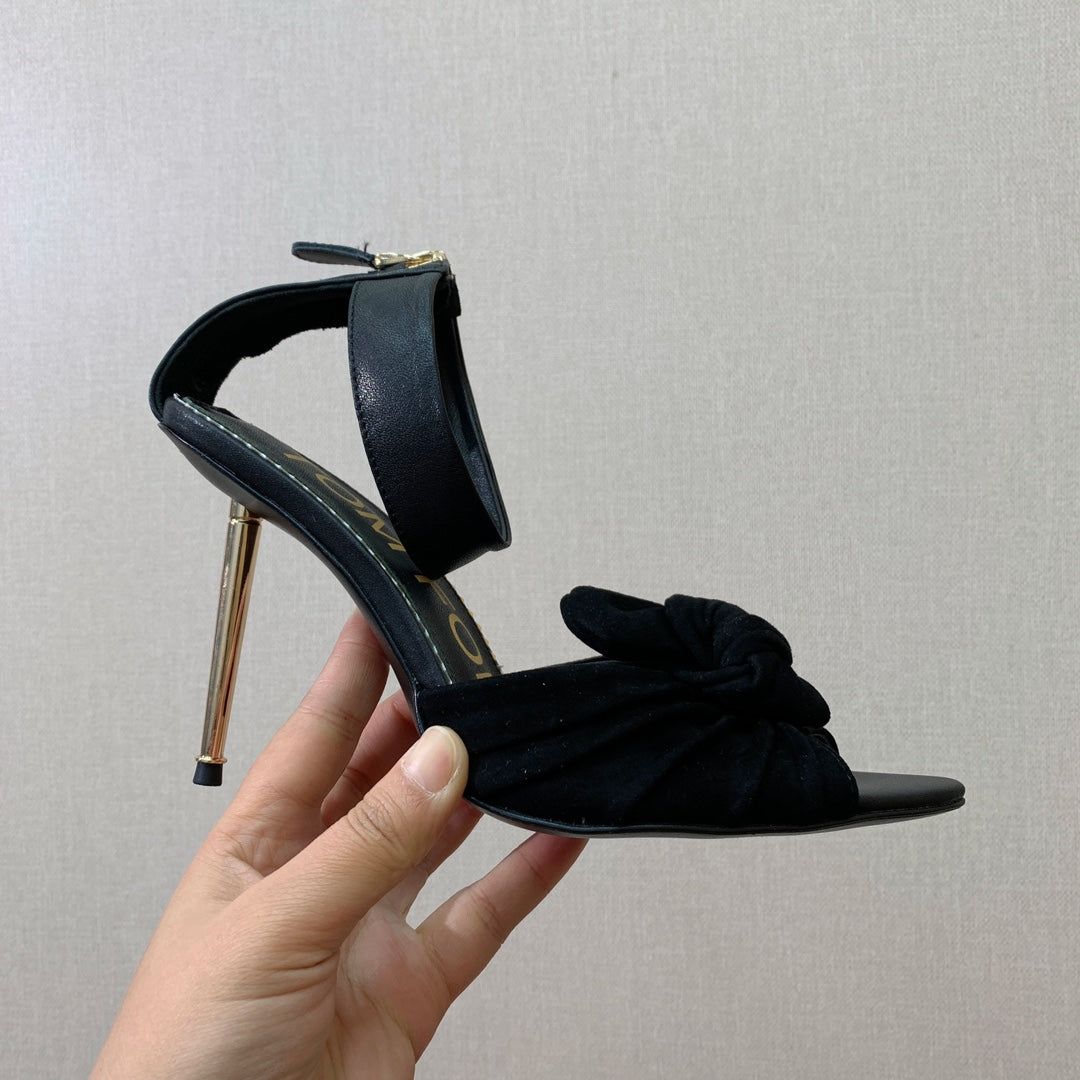 HIGH SANDAL 10 CM IN BLACK SUEDE