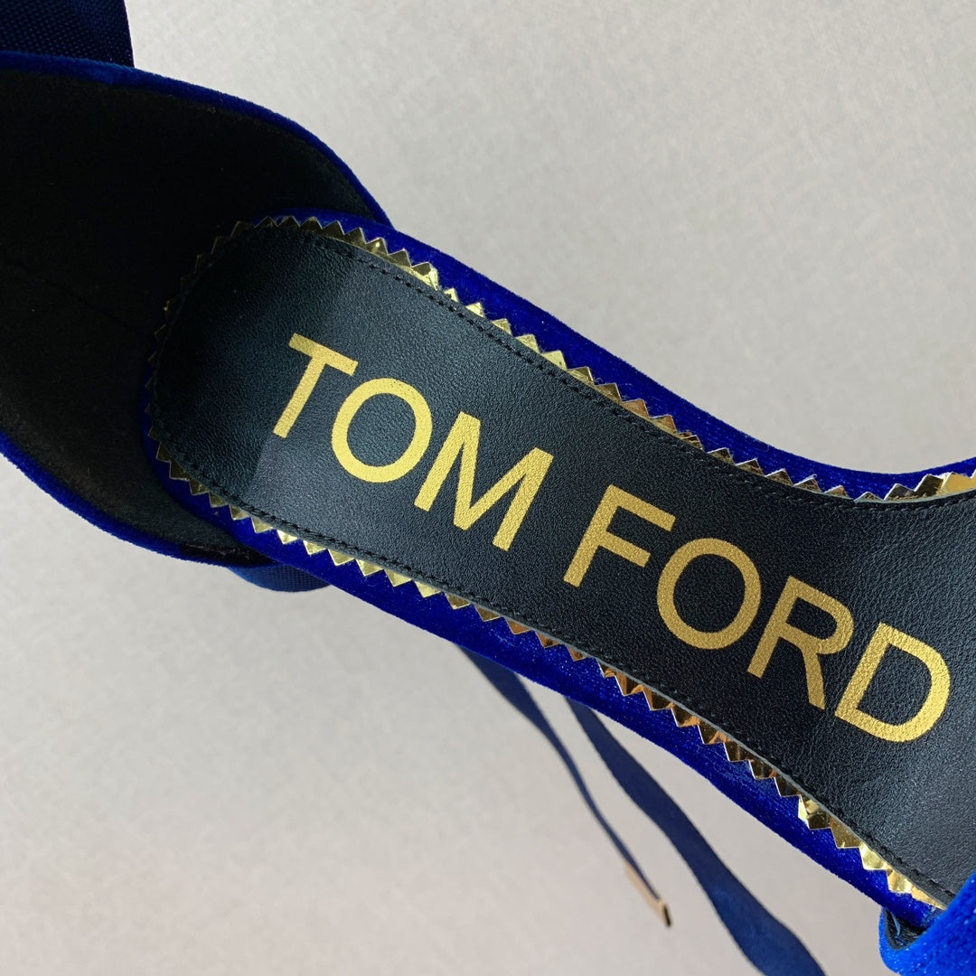 ANKLE SANDAL 10 CM IN NAVY BLUE VELVET AND SILK