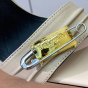 BALMAIN 26S HEELED SANDALS 95 MM IN BEIGE CALFSKIN WITH GOLD HARDWARE