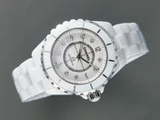 J12 Automatic White Ceramic Black Diamond Numerals Mop Dial