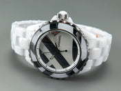 J12 38mm Automatic Limited Untitled H5582 White Ceramic Black White Dial