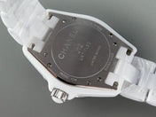 J12 38mm Automatic Limited Untitled H5582 White Ceramic Black White Dial