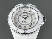 J12 Automatic White Ceramic Diamond Numerals White Dial