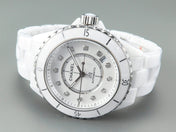 J12 Automatic White Ceramic Diamond Numerals White Dial