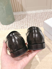 YSL 25S SAINT LAURENT LOAFERS IN BLACK GLOSSY CALFSKIN WITH SMALL LOGO
