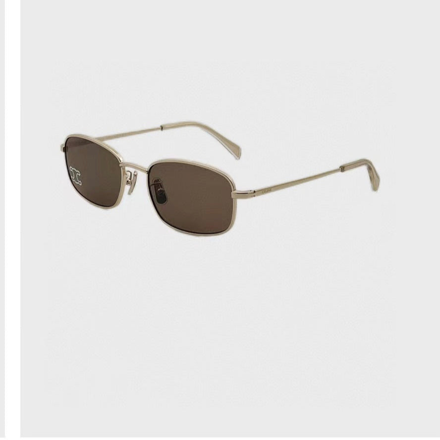 TRIOMPHE RHINESTONE SUNGLASS CL40285U IN METAL WITH CRYSTALS