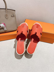 HM 25S HIGH WEDGE SANDALS IN DARK ORANGE LAMBSKIN STYLE 33