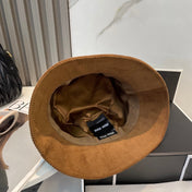 MM BUCKET IN BURNT ORANGE VELVET WITH LOGO