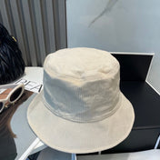 MM BUCKET IN CREAM WHITE VELVET WITH LOGO