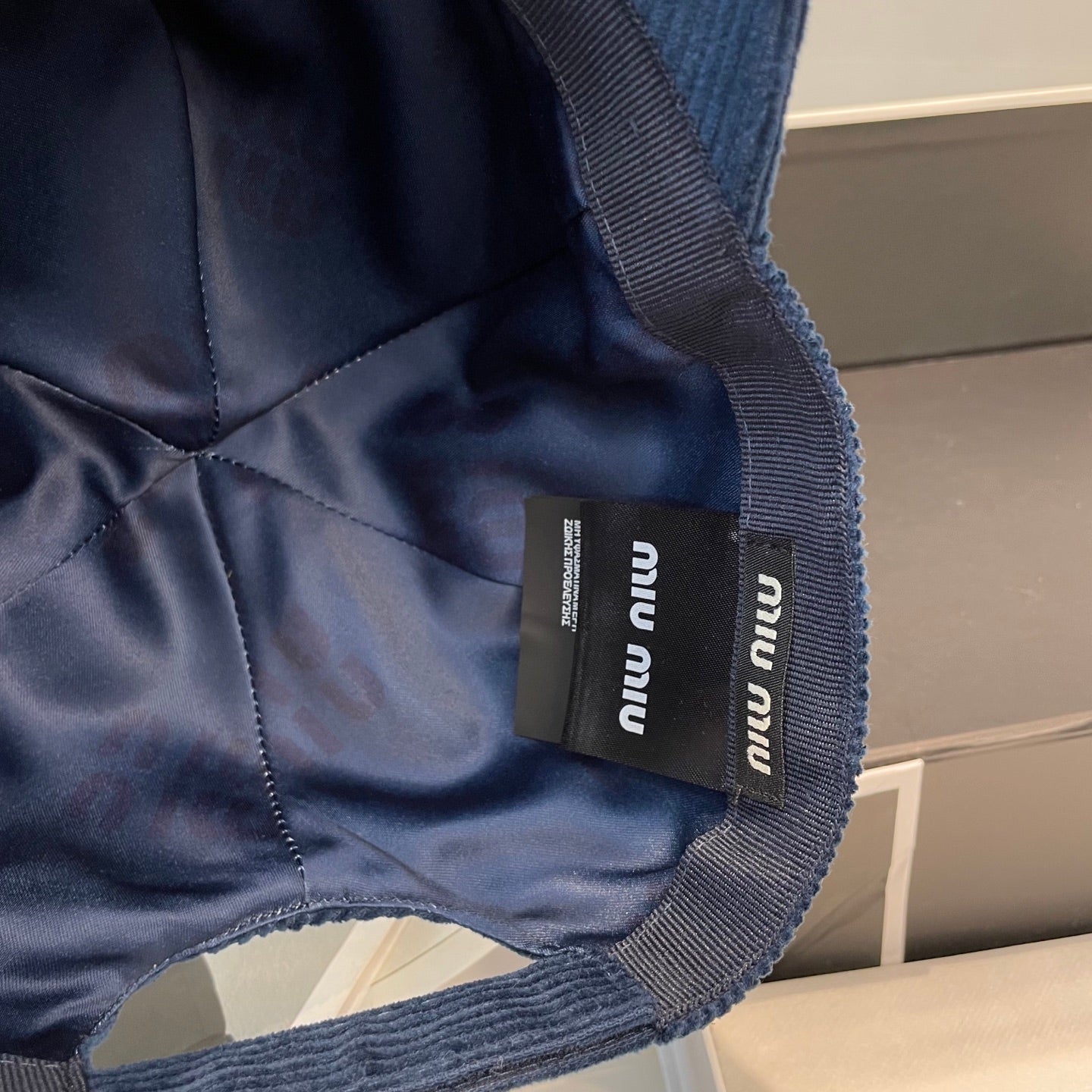 MM BASEBALL CAP IN NAVY BLUE VELVET