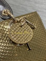 MEDIUM 16 LADY BAG IN GOLD METALLIC LAMBSKIN