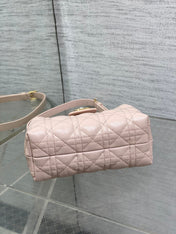 DIOR 25S JOLIE TOP HANDLE MINI BAG 18 IN BABY PINK CALFSKIN GOLD HARDWRE