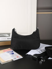 HOBO RE-EDITION BAG 25 IN BLACK RE-NYLON SILVER HARDWARE