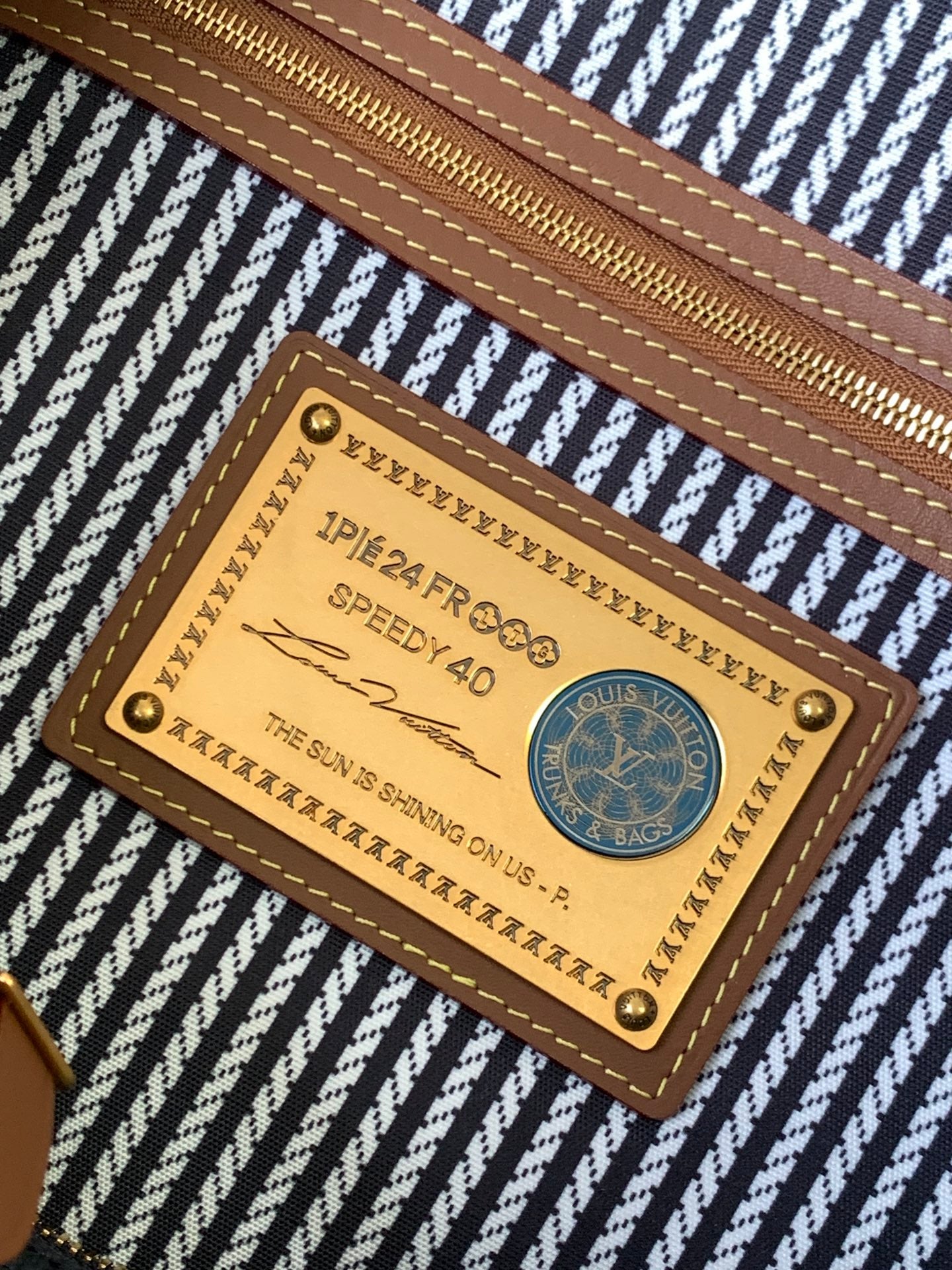 LV 25S SPEEDY BANDOULIÈRE BAG 40 IN CHARCOAL BLUE CALFSKIN GOLD HARDWARE