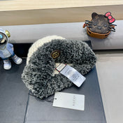 BEANIE HAT IN WHITE WOOL AND FLEECE 399546