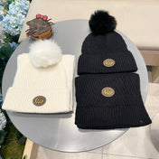 SET SCARF AND HAT IN BLACK WOOL 414779