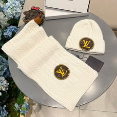 SET SCARF AND HAT IN BEIGE WOOL 434611