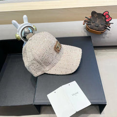 BASEBALL CAP MODEL 650506 IN BEIGE TEXTURED SPARKLE FABRIC