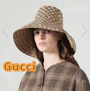 GG BUCKET HAT WIDE BRIM IN BEIGE MONOGRAM CANVAS