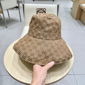 GG BUCKET HAT WIDE BRIM IN BEIGE MONOGRAM CANVAS