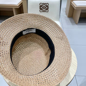 NATURAL STRAW BUCKET HAT WITH RIBBON 672771