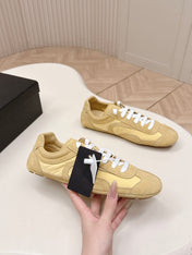 PRADA 26S SNEAKERS IN YELLOW QUILTED NYLON AND SUEDE