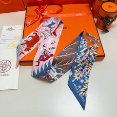 HERMES 25S SILK NECKERCHIEF 86 IN SILK 714351