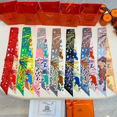 HERMES 25S SILK NECKERCHIEF 86 IN SILK 714353