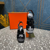 ERIS SANDAL 95 BLACK CALFSKIN