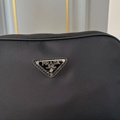 TRIANGLE LOGO CROSSBODY BAG 25 IN BLACK RE-NYLON