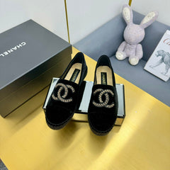 CC ESPADRILLES PLATFORM 25S IN BLACK VELVET
