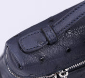 EXTRA POCKET L19 IN SPACE BLUE OSTRICH LEATHER
