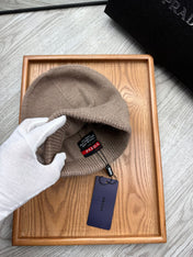 BEANIE HAT IN MEDIUM BROWN WOOL AND RABBIT FUR 342039