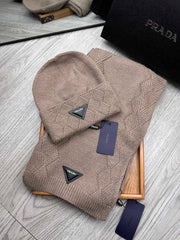 SET SCARF AND HAT IN MEDIUM BROWN WOOL AND RABBIT FUR 397406