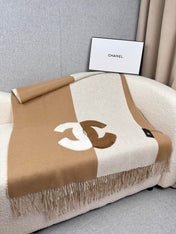SCARF 200 CM IN CIDER BROWN MIX WHITE CASHMERE AND WOOL 399796