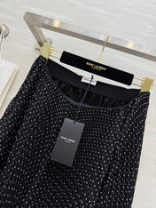 YSL 26S POLKA DOT PLEATED SKIRT 348