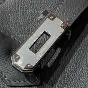 HERMES 25S SHOULDER BIRKIN 29 IN HAZE GRAY CALFSKIN SILVER HARDWARE