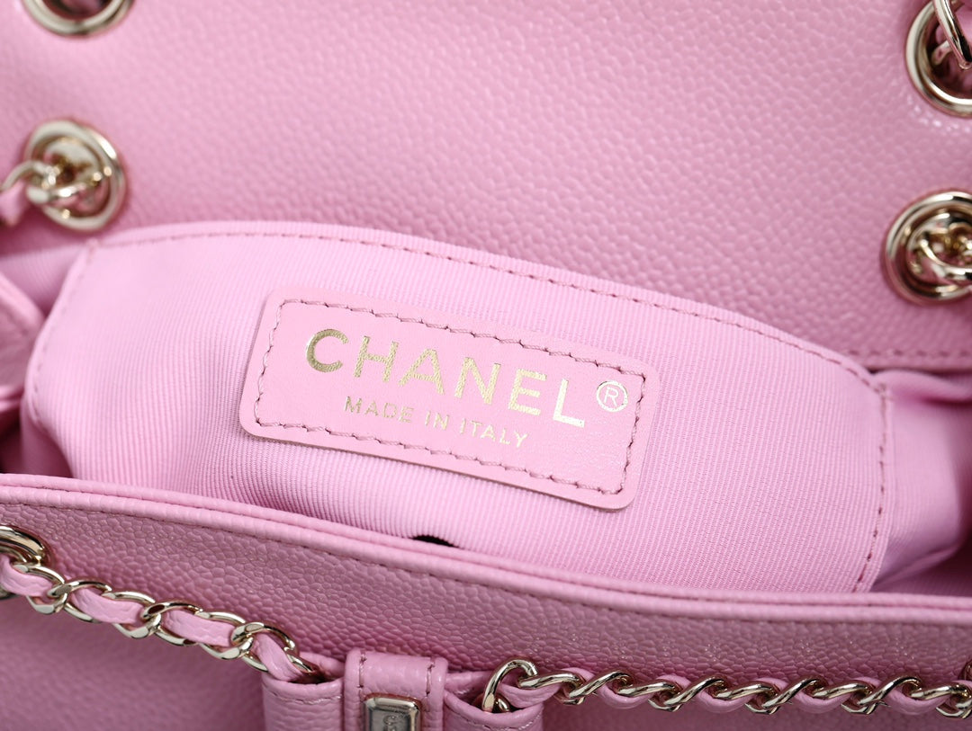 CHANEL 25S BACKPACK 21 CM IN LIGHT PINK LAMBSKIN