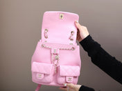 CHANEL 25S BACKPACK 21 CM IN LIGHT PINK LAMBSKIN