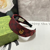 CURRANT RED MONOGRAM CANVAS HAIRBAND 369305