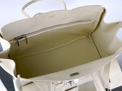 BEL AIR CARRY ALL BAG 29 IN WHITE NAPPA LAMBSKIN SILVER HARDWARE