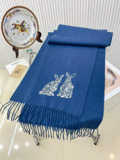 HARE WOOL CASHMERE SCARF 180 CM COBALT BLUE 376428