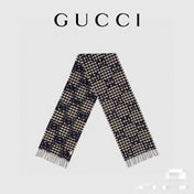 SCARF 220 CM IN BLACK MIX WHITE WOOL 401165