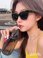DIAGONAL CAT-EYE FRAME SUNGLASSES 58002 IN ACETATE