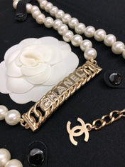 CHANEL 25S CHAIN BELT IN WHITE PEARL 615991