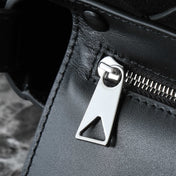 BOTTEGA VENETA 25S DIAGO 22 IN BLACK CALFSKIN PATENT SILVER HARDWARE