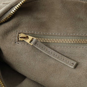 BOTTEGA VENETA 25S SMALL JODIE 48 IN MUTED TAUPE SUEDE GOLD HARDWARE