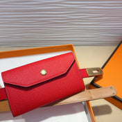 HM KELLY POCKET 18MM BELT CHERRY RED LEATHER GOLD HARDWARE